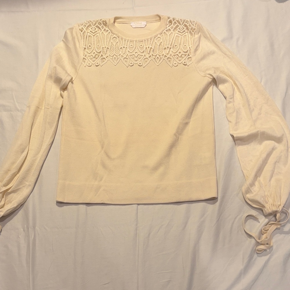 Chloe Cream Lace Detail Tunic
